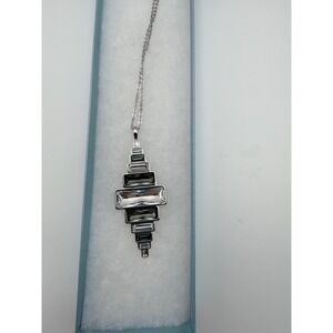 Touchstone Crystal by Swarovski Silver Cyclone Pendant Necklace